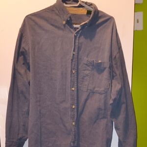 Vintage Timberland Weather Gear - Charcoal Gray Button-Down Shirt
